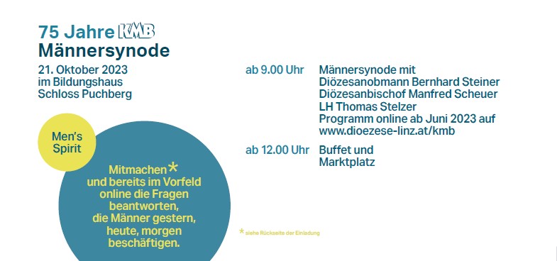 Männersynode Einladung - 21 Oktober 2023 - Puchberg
